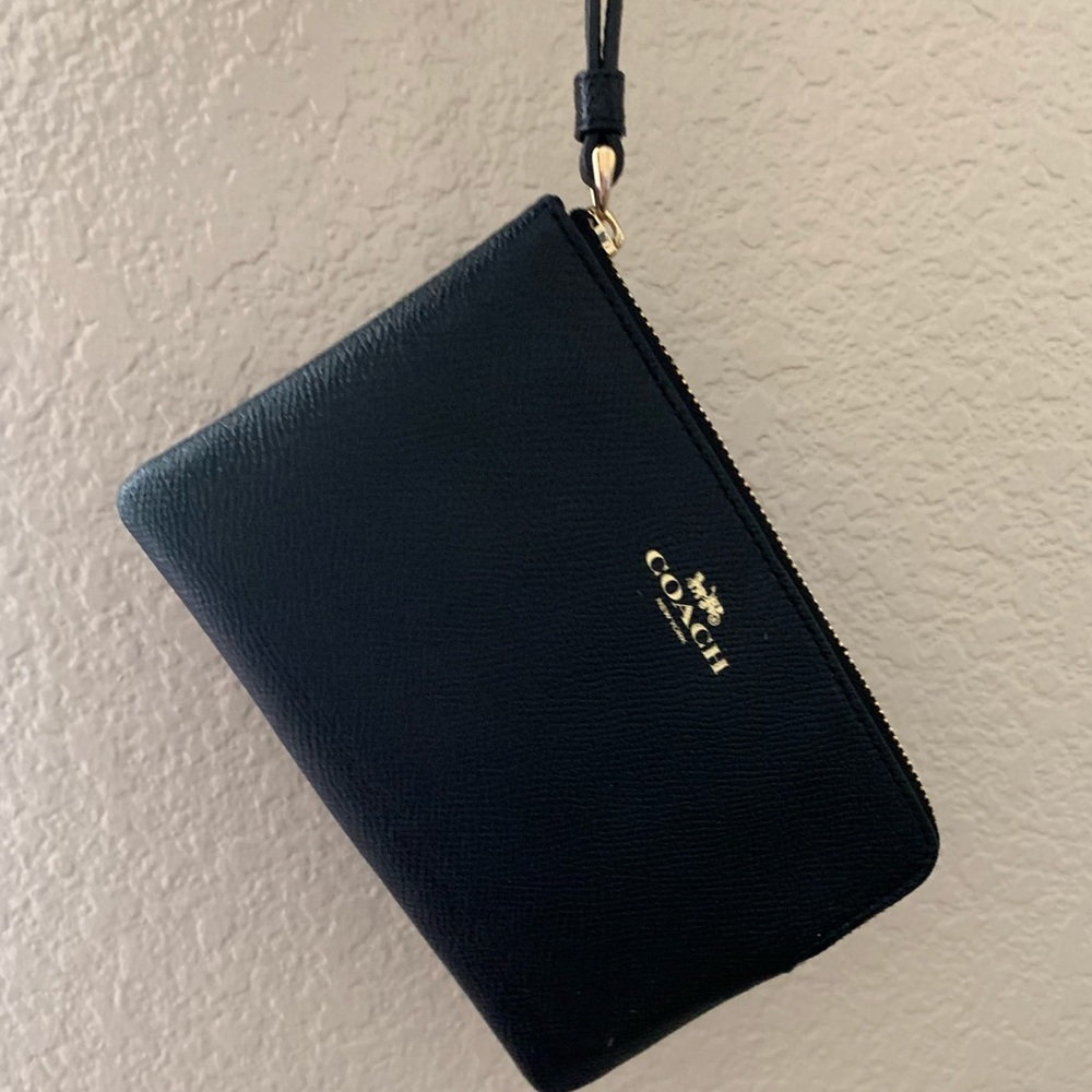 COACH corner zip wristlet
